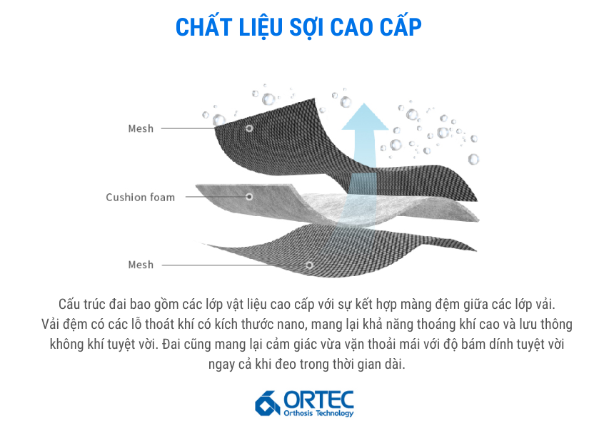 Đai lưng đàn hồi Ortec chất liệu cao cấp